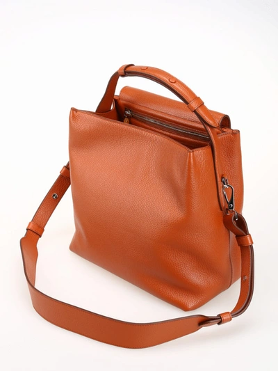 Shop Tod's Joy Mini Leather Bag In Brown