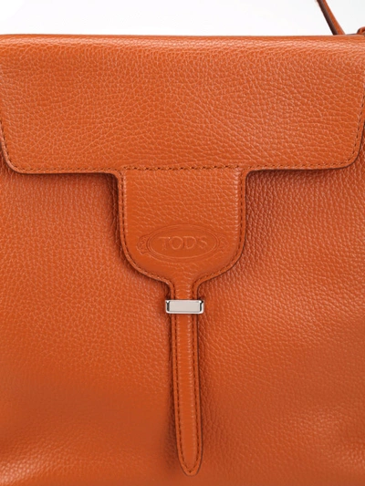 Shop Tod's Joy Mini Leather Bag In Brown