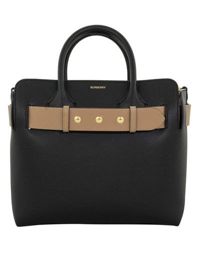 Shop Burberry The Belt Bag Black Leather Small Tote