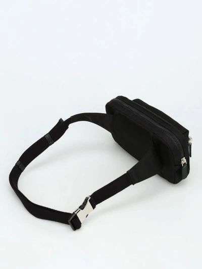 Shop Hogan Glitter Band Zipped Nylon Belt Bag In Black