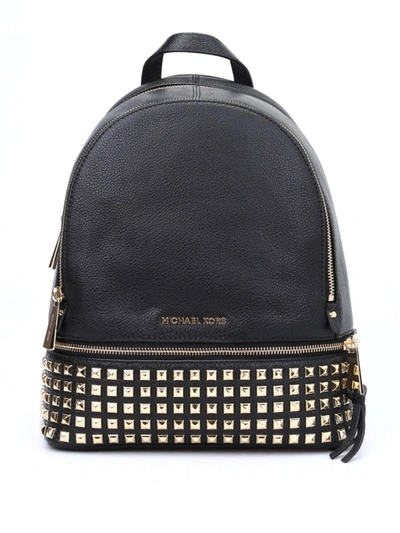 Shop Michael Kors Rhea Medium Studded Backpack In Black