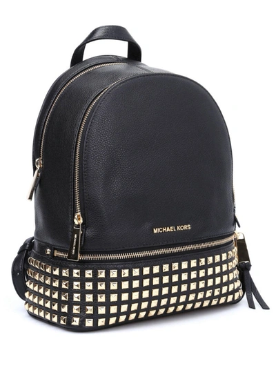 Shop Michael Kors Rhea Medium Studded Backpack In Black