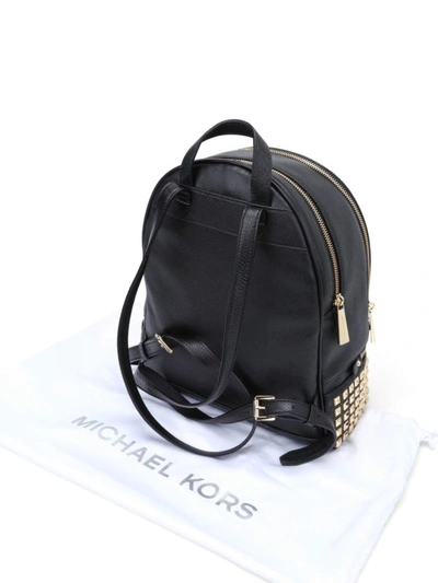 Shop Michael Kors Rhea Medium Studded Backpack In Black