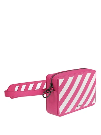 Shop Off-white Diag Print Fuchsia Belt Bag