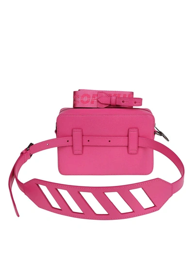 Shop Off-white Diag Print Fuchsia Belt Bag