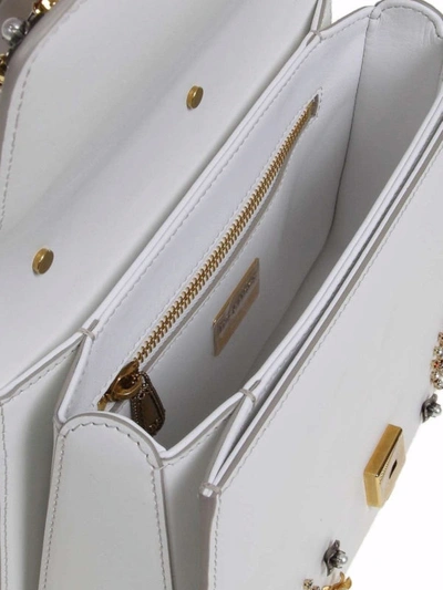 Shop Dolce & Gabbana Dg Amore White Leather Bag