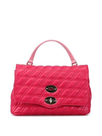 Shop Zanellato Postina S Zeta Matelasse Leather Bag In Dark Pink