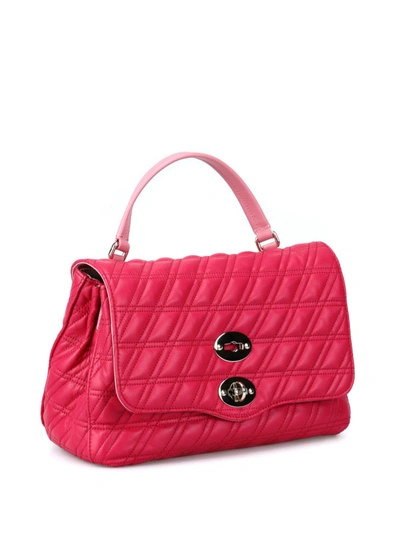 Shop Zanellato Postina S Zeta Matelasse Leather Bag In Dark Pink