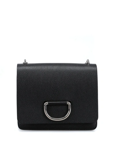 Shop Burberry D-ring Grainy Goatskin Small Shoulder Bag In Black