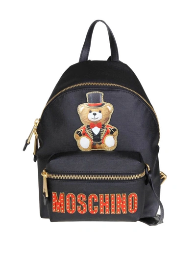 Shop Moschino Teddy Circus Black Small Backpack