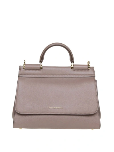 Shop Dolce & Gabbana Sicily Soft Small Bag In Taupe