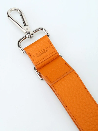 Shop Orciani Mustard Leather Soft Shoulder Strap In Orange