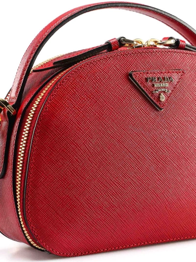 Shop Prada Odette Red Saffiano Crossbody Bag