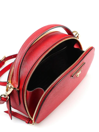 Shop Prada Odette Red Saffiano Crossbody Bag