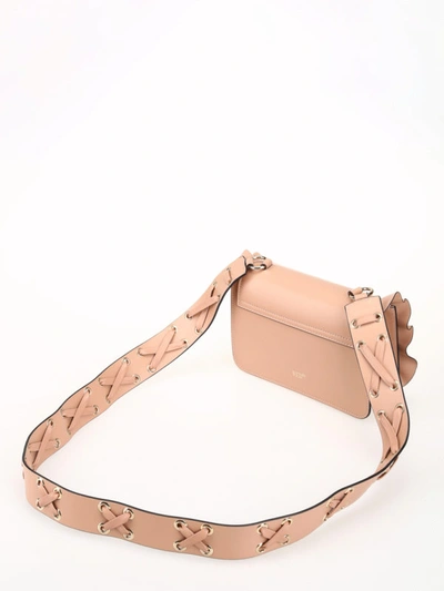 RED Valentino Nude Leather Butterfly Stay Wild Print Rock Ruffles Crossbody  Bag RED Valentino