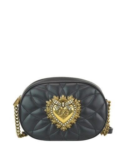 Shop Dolce & Gabbana Devotion Black Leather Cross Body Bag