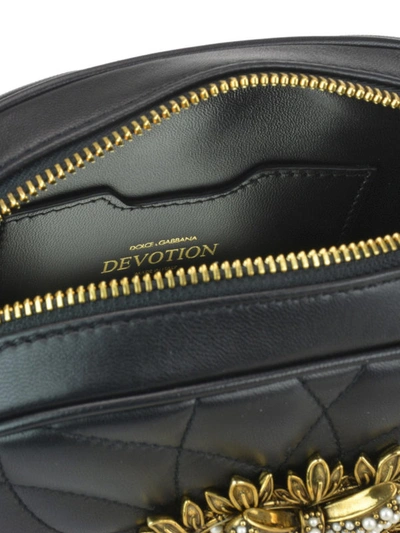 Shop Dolce & Gabbana Devotion Black Leather Cross Body Bag