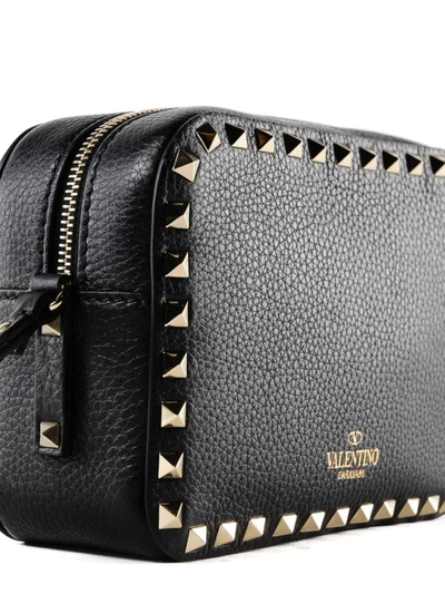 Shop Valentino Rockstud Black Leather Camera Bag