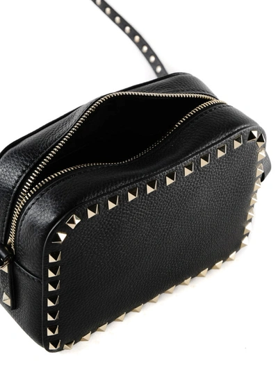 Shop Valentino Rockstud Black Leather Camera Bag