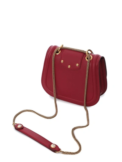 Shop Dolce & Gabbana Dg Amore Red Calfskin Shoulder Bag