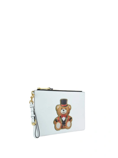 Shop Moschino Teddy Circus White Clutch