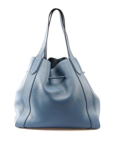 Shop Mulberry Millie Grained Leather Tote In Light Blue