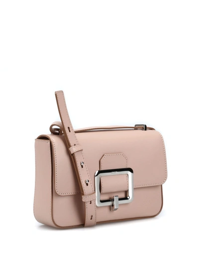 Shop Bally Janelle Light Pink Leather Shoulder Bag