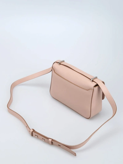 Shop Bally Janelle Light Pink Leather Shoulder Bag