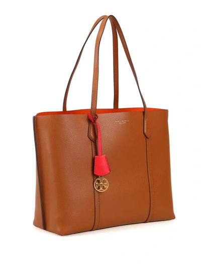 Shop Tory Burch Perry Triple Compartment Leather Bag In Brown