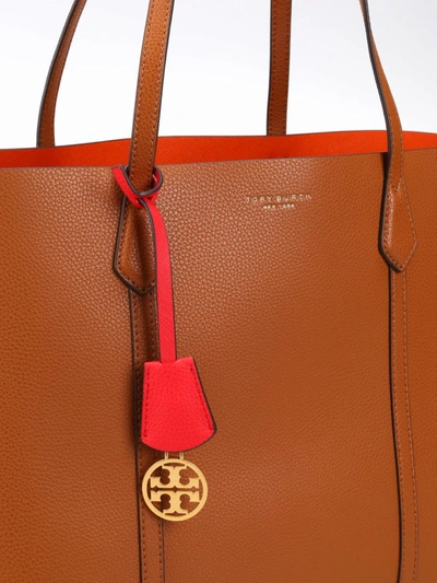 Shop Tory Burch Perry Triple Compartment Leather Bag In Brown