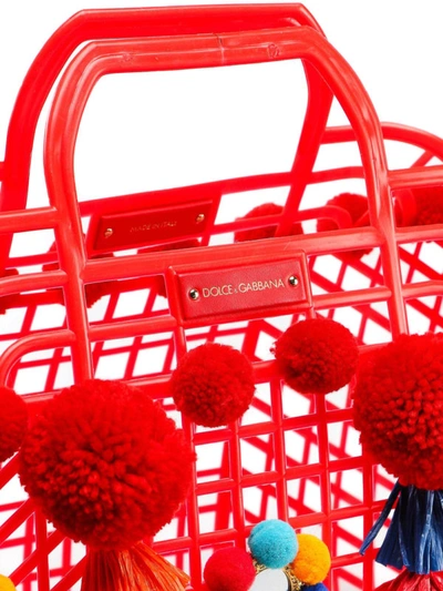 Shop Dolce & Gabbana Kendra Multicolour Applications Tote Bag In Red