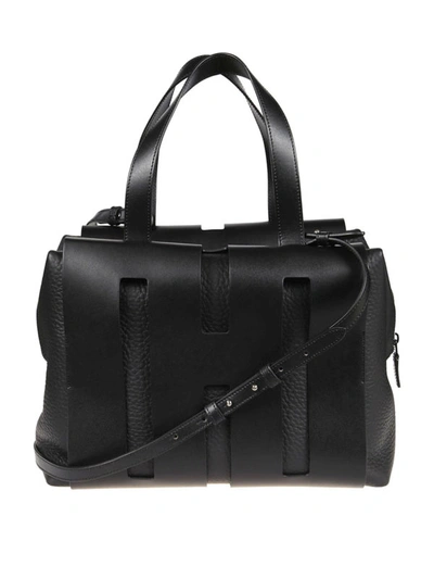 Shop Hogan Bi-bag Black Leather Bowling Bag