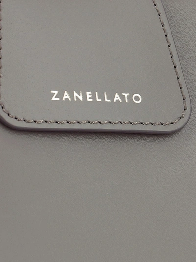 Shop Zanellato Duo Metropolitan Seta Grey Leather Tote