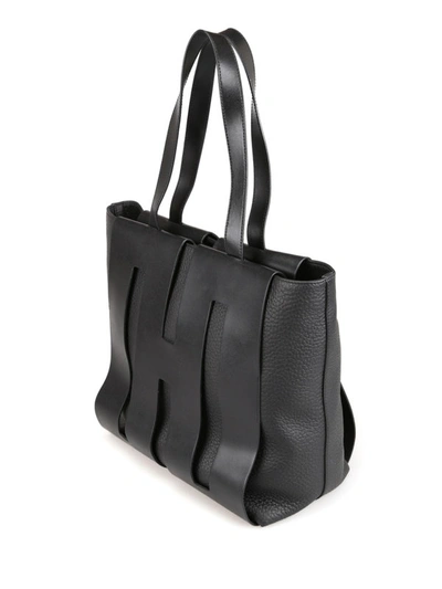 Shop Hogan Bi-bag Black Leather Tote