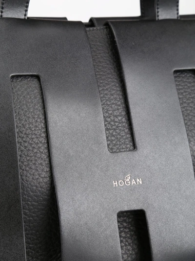 Shop Hogan Bi-bag Black Leather Tote