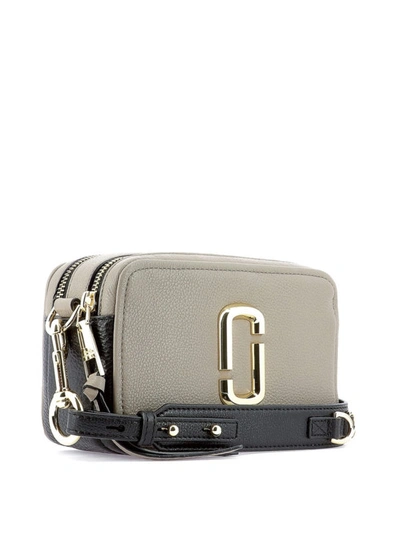 Shop Marc Jacobs The Softshot 21 Two-tone Cross Body Bag In Light Grey
