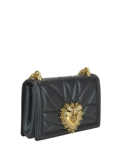 Shop Dolce & Gabbana Devotion Black Quilted Leather Bag