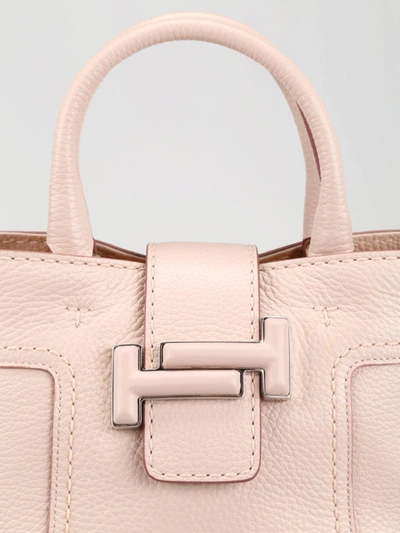 Shop Tod's Double T Leather Mini Cross Body Bag In Light Pink
