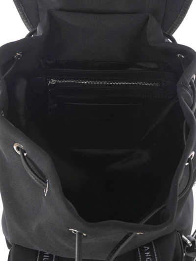 Shop Moschino Black Neoprene Backpack