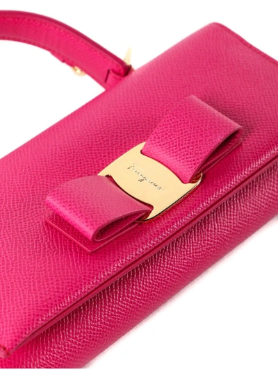 Shop Ferragamo Vara Wallet Bag In Fuchsia