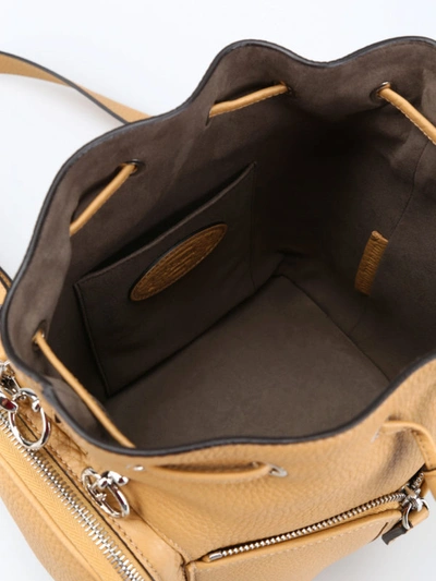 Shop Fendi Mon Tresor Beige Grainy Leather Bag