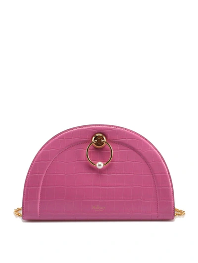 Shop Mulberry Pink Croco Print Shoulder Bag