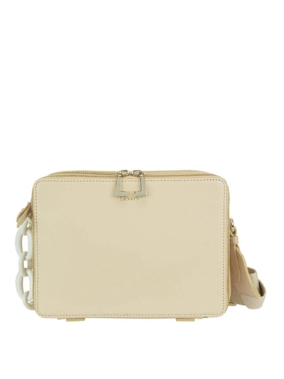 Shop Lanvin White Leather Rectangular Bag