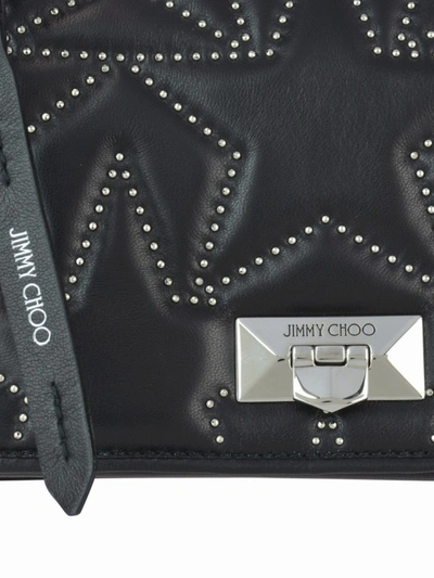 Shop Jimmy Choo Helia Studded Quilted Leather Bag In Black