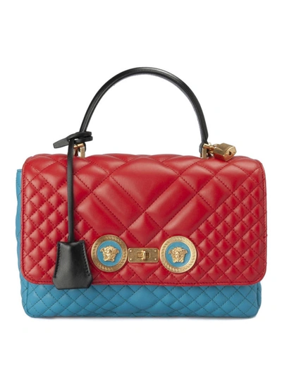 Shop Versace Icon Bicolour Quilted Leather Bag In Multicolour