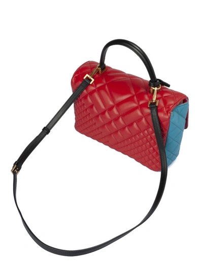Shop Versace Icon Bicolour Quilted Leather Bag In Multicolour