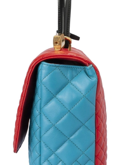 Shop Versace Icon Bicolour Quilted Leather Bag In Multicolour