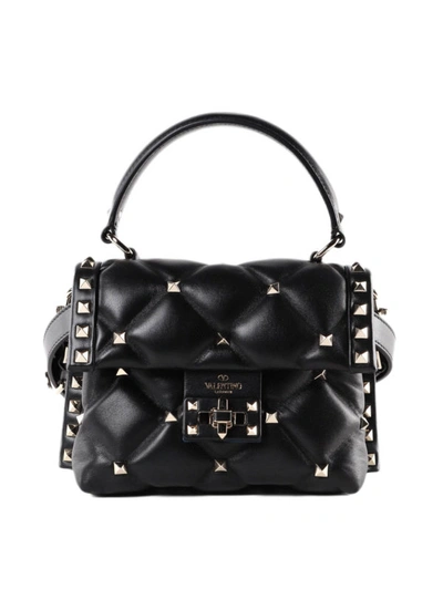 Shop Valentino Candystud Quilted Nappa Leather Crossbody Bag In Black