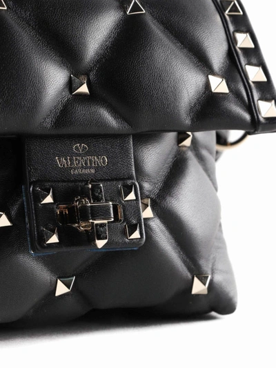 Shop Valentino Candystud Quilted Nappa Leather Crossbody Bag In Black