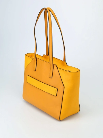 Shop Piquadro Ipad®airpro 97 Muse Two-tone Leather Tote In Yellow